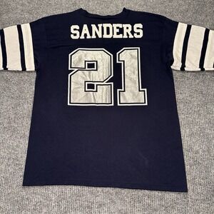 Vintage Deion‎ Sanders 90s Dallas Cowboys T Shirt Adult Large Logo 7 #21 Jersey